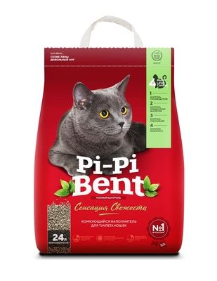 Pi-Pi Bent  Комкующийся наполнитель для кошачьего туалета "Сенсация свежести"