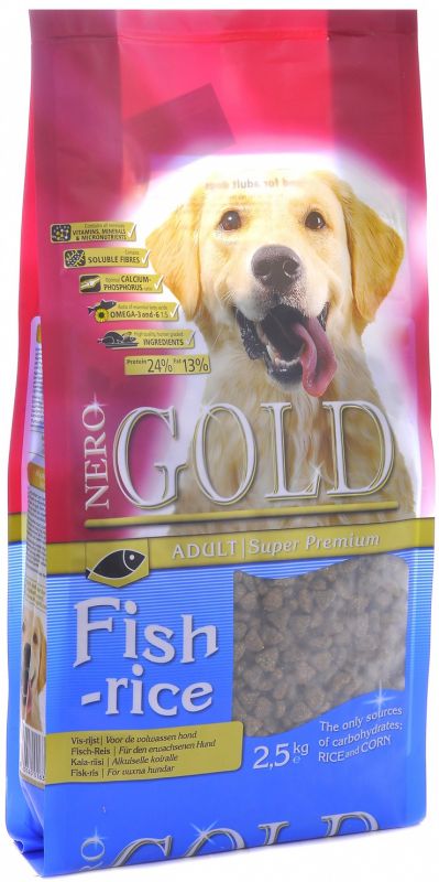 Nero Gold Adult Fish&Rice  Сухой корм для собак "Рыбный коктейль"