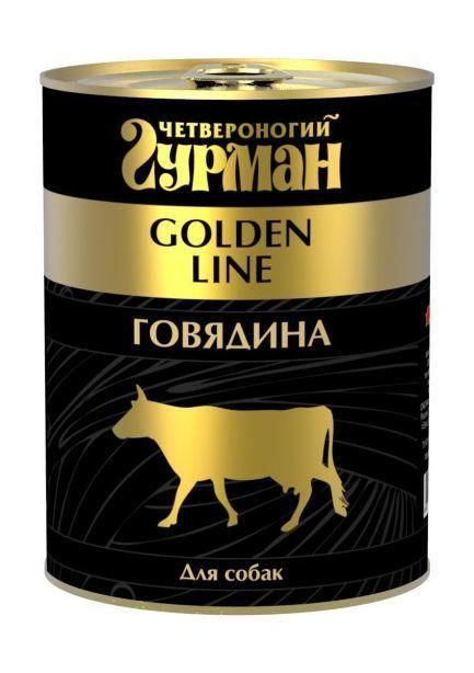 Четвероногий Гурман Golden Line Консервы для собак с говядиной в желе