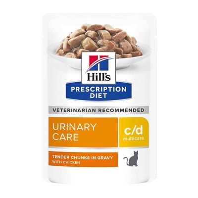 Hill's Prescription Diet c/d Multicare Urinary Care - Лечебные паучи для Кошек при МКБ - курица в соусе