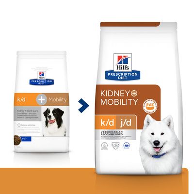 Hill's Prescription Diet k/d, Mobility Kidney + Joint Care - Сухой диетический корм для собак для поддержания здоровья почек и суставов