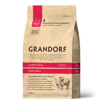 Grandorf Сухой корм для домашних кошек c ягненком и индейкой - Adult Indoor Lamb and Turkey