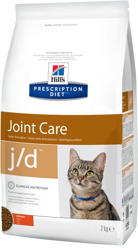 Hill's Prescription Diet j/d Joint Care - Сухой диетический корм для кошек для поддержания здоровья и подвижности суставов, с курицей