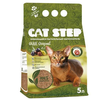 Cat step комкующийся растительный наполнитель Olive Original