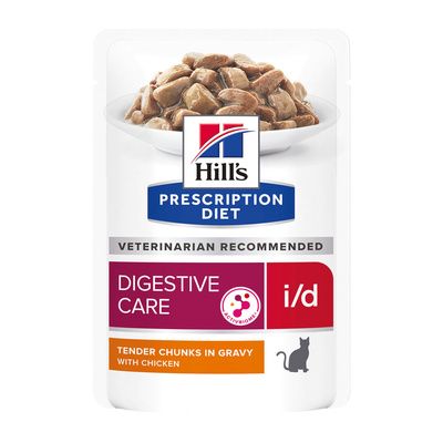 Hill's Prescription Diet i/d Digestive Care - Паучи, влажный диетический корм для кошек при расстройствах пищеварения, ЖКТ, с курицей
