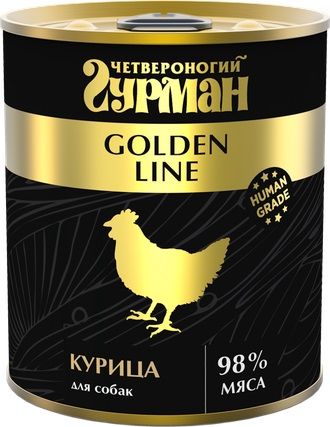 Четвероногий Гурман Golden Line Консервы для собак с курицей в желе
