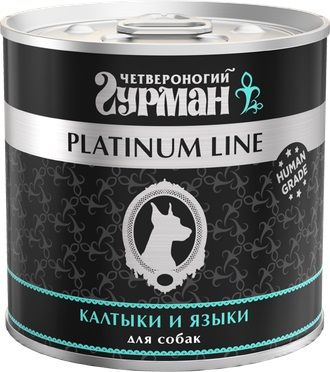 Четвероногий Гурман Platinum Line Консервы для собак с калтыками и языком в желе