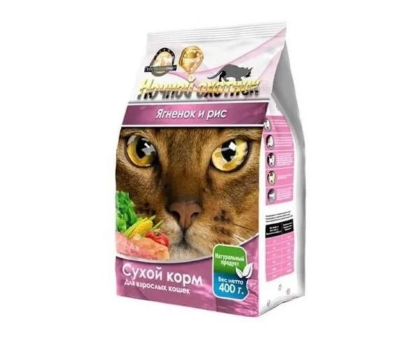 Ночной Охотник - Сухой корм для кошек с Ягненком и рисом