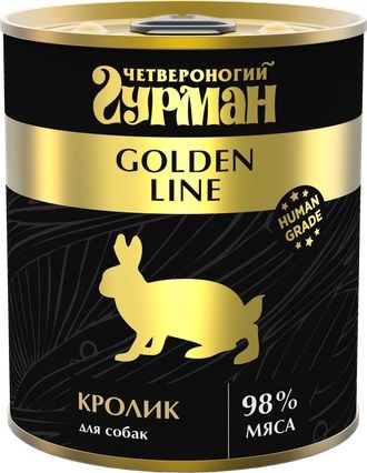 Четвероногий Гурман Golden Line Консервы для собак с кроликом в желе