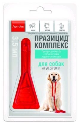 Apicenna - Празицид-Комплекс 3 в 1 для собак 20-40 кг  от глистов, клещей и вшей