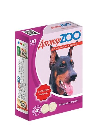 ДокторZoo - витамины для собак с говядиной, 90 таб. х 6 шт