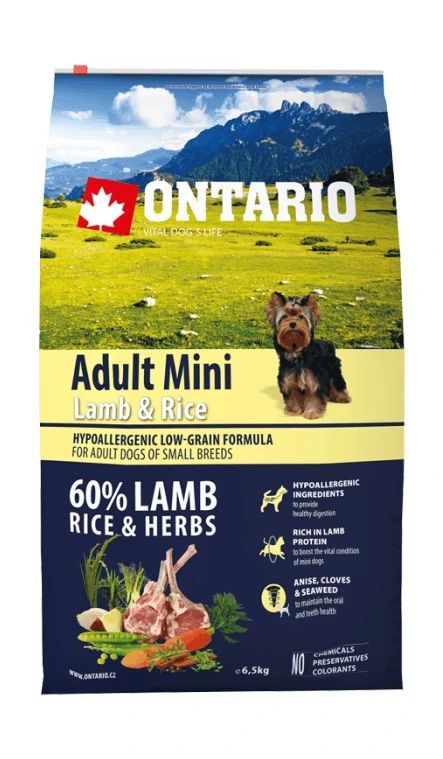 Ontario Adult Mini Lamb & Rice  Сухой корм для собак малых пород с ягненком и рисом