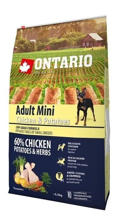 Ontario Adult Mini Chicken & Potatoes  Сухой корм для собак малых пород с курицей и картофелем