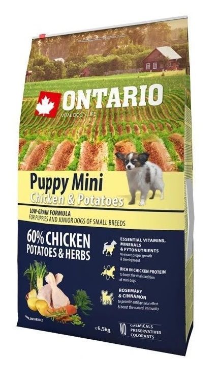 Ontario Puppy Mini Chicken & Potatoes  Сухой корм для щенков малых пород с курицей и картофелем