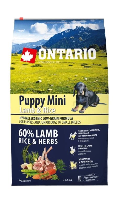 Ontario Puppy Mini Lamb & Rice  Сухой корм для щенков малых пород с ягненком и рисом