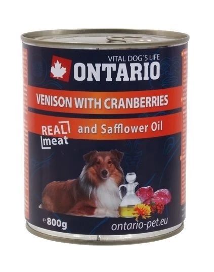 Ontario Консервы для собак Оленина и Клюква