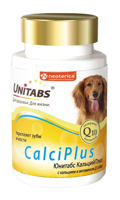 "Юнитабс КальцийПлюс" UT CalciPlus с Q10 для собак