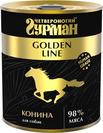 Четвероногий Гурман Golden Line Консервы для собак с кониной в желе