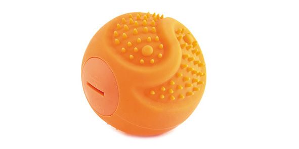 Мячик RICHI оранжевый силиконовый O6.5см с LED подсв., встр.аккум., зарядка от USB (кабель в компл.)