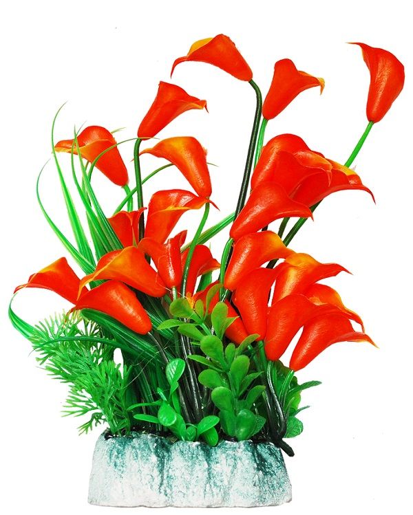 Уют Растение аквариумное, оранжевые цветы, 24 см, 1*800,27кг