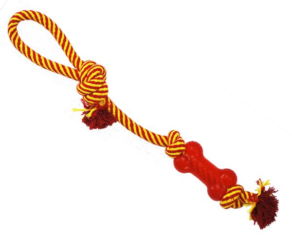 №1 - Грейфер веревка плетеная с косточкой и ручкой, 46 см