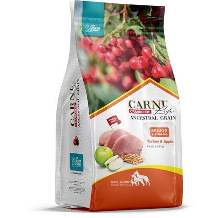 Carni Life Senoir - Сухой корм для пожилых собак всех пород - Индейка с яблоком и клюквой