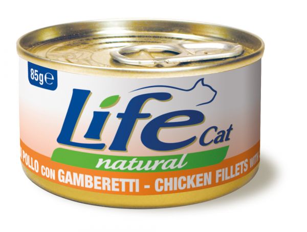 Lifecat chicken with shrimps - Консервы для кошек курица с креветками в бульоне