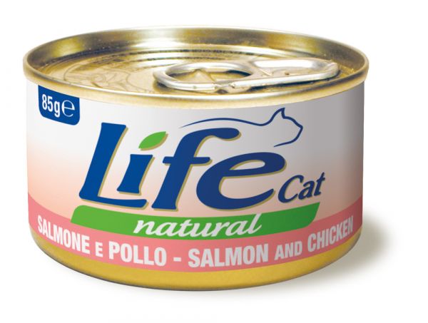 Lifecat salmon with chicken - Консервы для кошек лосось с курицей в бульоне