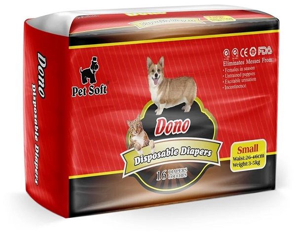 Подгузники для животных DONO Disposable Diapers, размер S (вес 3-5 кг, талия 26-46 см)