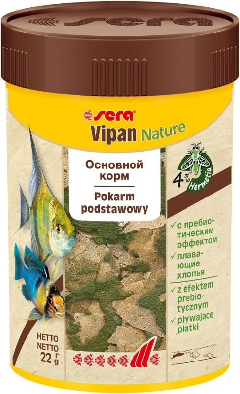 Vipan NATURE  100 мл 22 г Сера Корм для рыб основной в хлопьях (S32238)