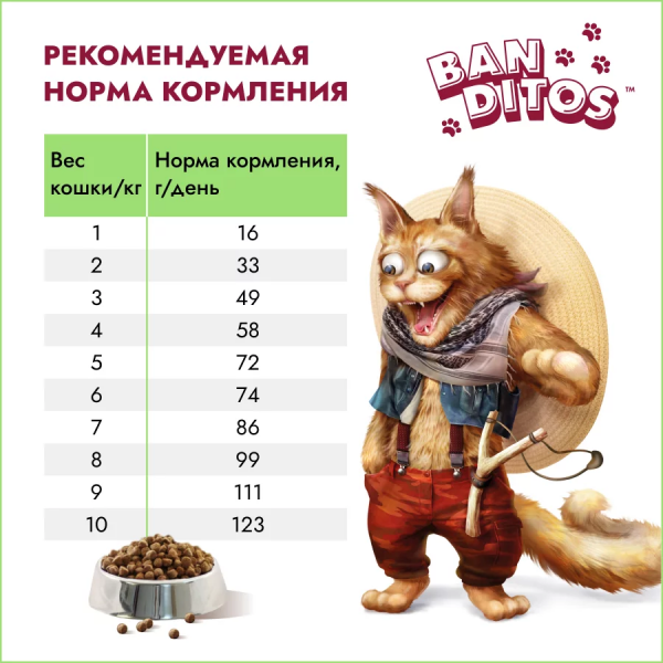BANDITOS - Сухой корм для кошек "СОЧНАЯ КУРИЦА"