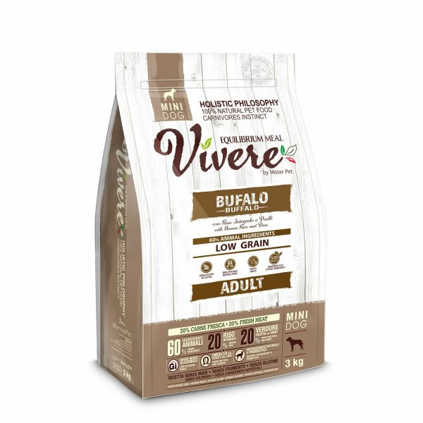 Vivere Mini Adult Сухой низкозерновой корм для собак с буйволом