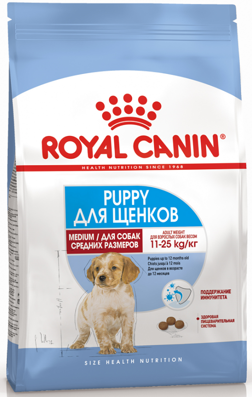 Royal Canin Medium Puppy для щенков средних пород 2-12 месяцев