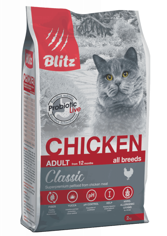 Blitz Classic Chicken Adult Cats - сухой корм для кошек с Курицей