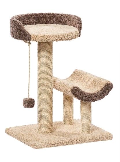 Когтеточка ковролиновая с седлом и лежанкой для кошек - Кука, 57х45х78