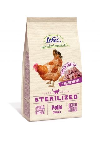 Lifecat Adult Sterilized Chicken - Сухой корм для взрослых стерилизованных кошек и кастрированных котов со свежей курицей