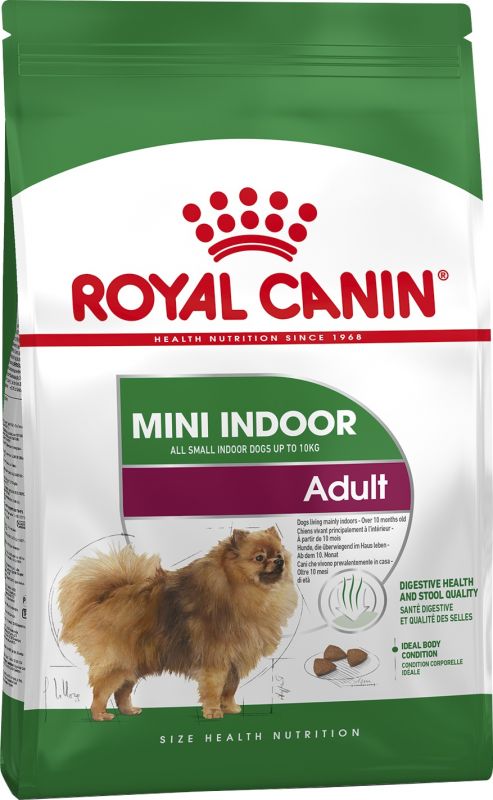 Royal Canin Mini Indoor Adult  для взрослых собак в возрасте от 10 месяцев до 8 лет живущих преимущественно в помещении