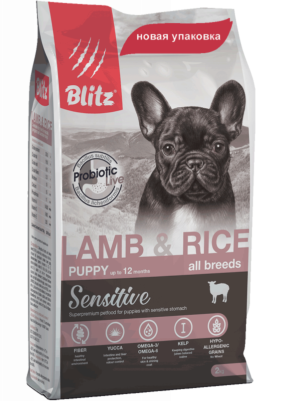 Blitz Sensitive Lamb & Rice Puppy - сухой корм с Ягнёнком и Рисом для щенков всех пород