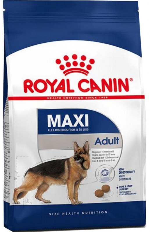 Royal Canin Maxi Adult для взрослых собак  крупных пород в возрасте от 15-18 месяцев до 5 лет